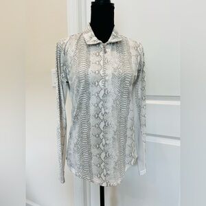 San Soleil Long Sleeve Snake Print Top